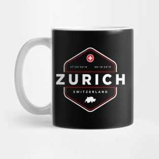 Zurich Switzerland Map Flag Mug